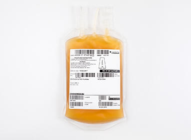 a bag of cryodepleted plasma