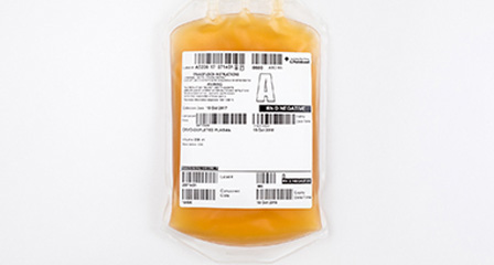 a bag of cryodepleted plasma