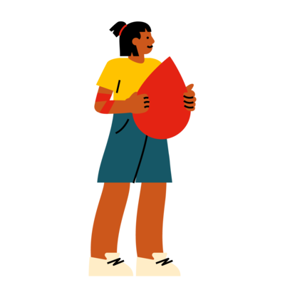 illustration of a person holding a blood droplet