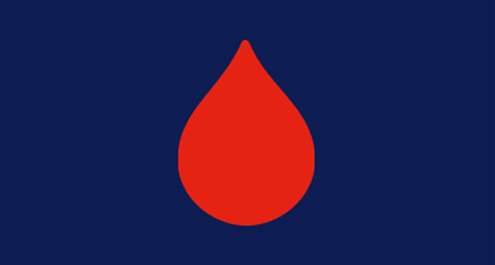 a blood droplet symbol