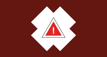 Illustration of warning sign with burgundy background