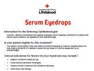 Ophthalmologist information for serum eyedrops