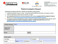 Platelet Investigation Request