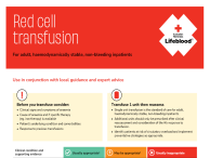 Image of a red cell transfusion information sheet