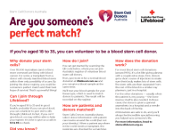 Stem cell donors Australia factsheet