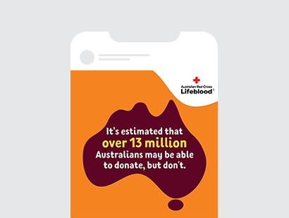 social tile that says it's estimated that over 13 million Aussies may be able to donate but don't