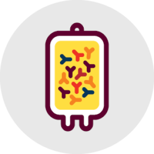 illustration of a plasma pack with antibodies inside it